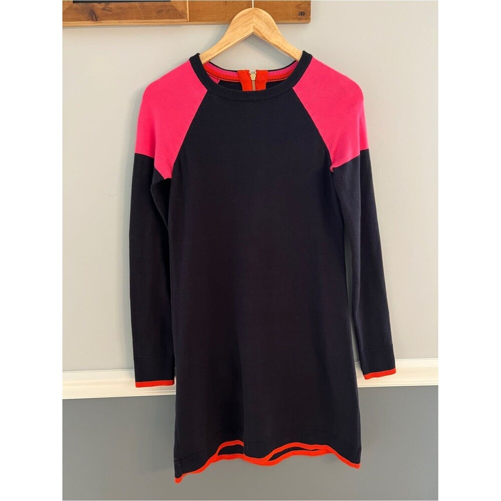 Navy & Pink Colorblock Sweater Dress Size Small